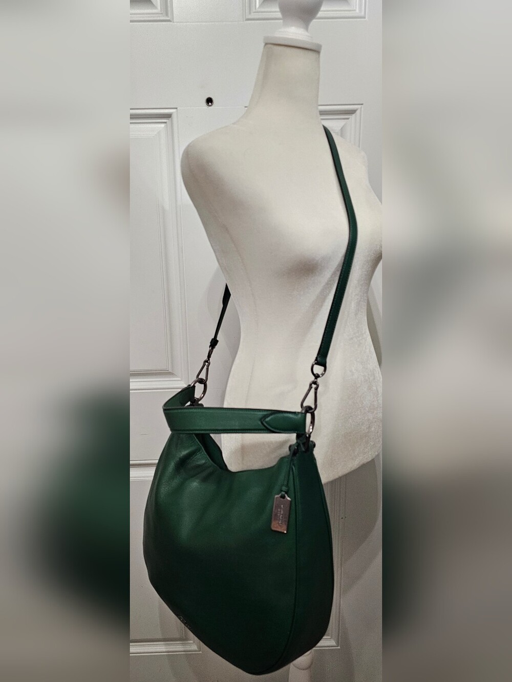 Coach Mae Hobo Hunter Green Glovetanned Leather Crossbody Bag - Picture 12 of 15